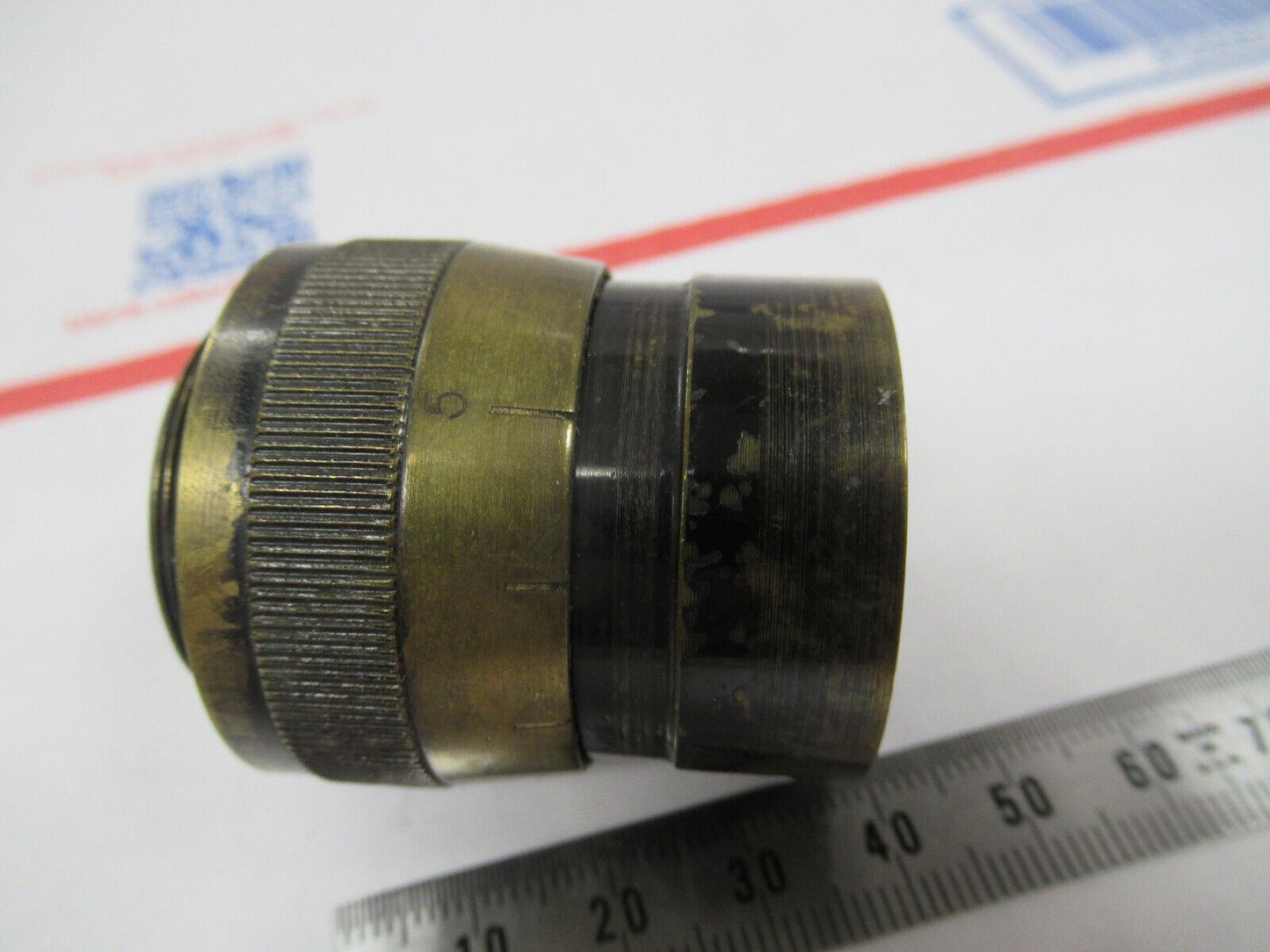 RARE BRASS OCULAR EYEPIECE ANTIQUE OPTICS LENS AS PICTURED &W7-B-49