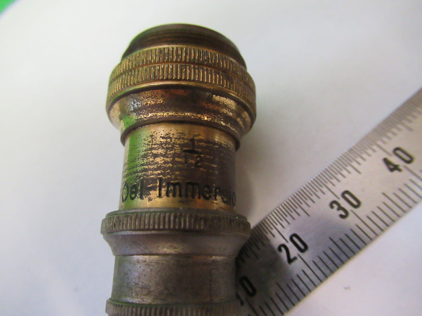 DB of UK ANTIQUE BRASS OBJECTIVE MICROSCOPE PART AS PICTURED X6-A-92