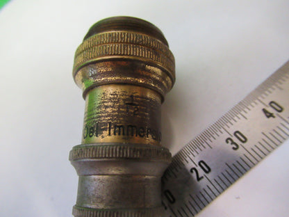 DB of UK ANTIQUE BRASS OBJECTIVE MICROSCOPE PART AS PICTURED X6-A-92