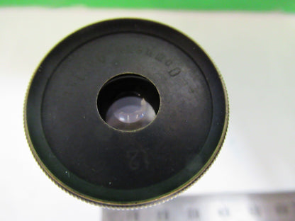 ANTIQUE BRASS CARL ZEISS EYEPIECE COMPENS 12 MICROSCOPE PART AS PICTURED X3-B-97