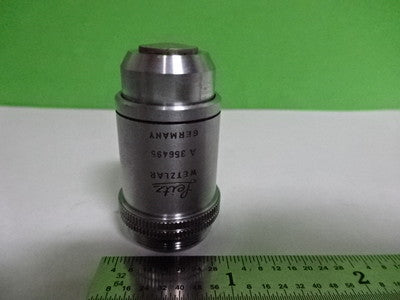 MICROSCOPE PART OBJECTIVE LEITZ WETZLAR GERMANY 100X OPTICS AS IS B#4-DT-A-3