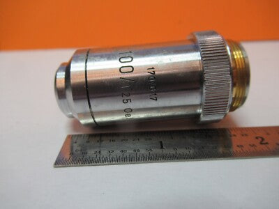 LEITZ GERMANY MICROSCOPE PART OBJECTIVE 100X /170 OPTICS AS PICTURED &FT-6-X12