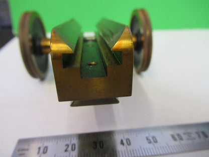 ANTIQUE BAUSCH LOMB MACRO STAGE KNOBS BRASS MICROSCOPE PART AS PICTURED S1-B-11