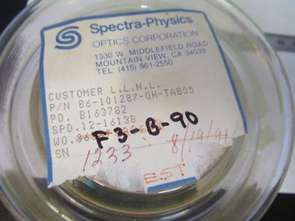 OPTICAL FLAT ZERODUR SCHOTT LASER OPTICS DICHROIC COATED AS PICTURED &F3-B-90