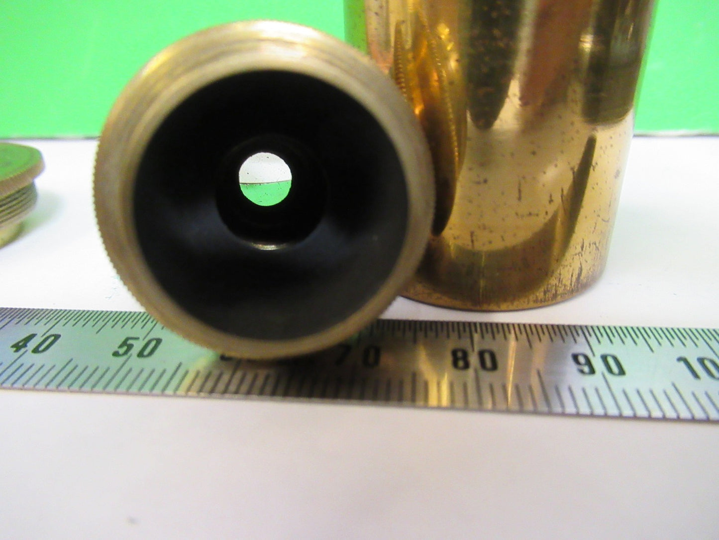 ANTIQUE BRASS OBJECTIVE 1/4 inch LENS COLLINS LONDON UK MICROSCOPE PART X3-B-21