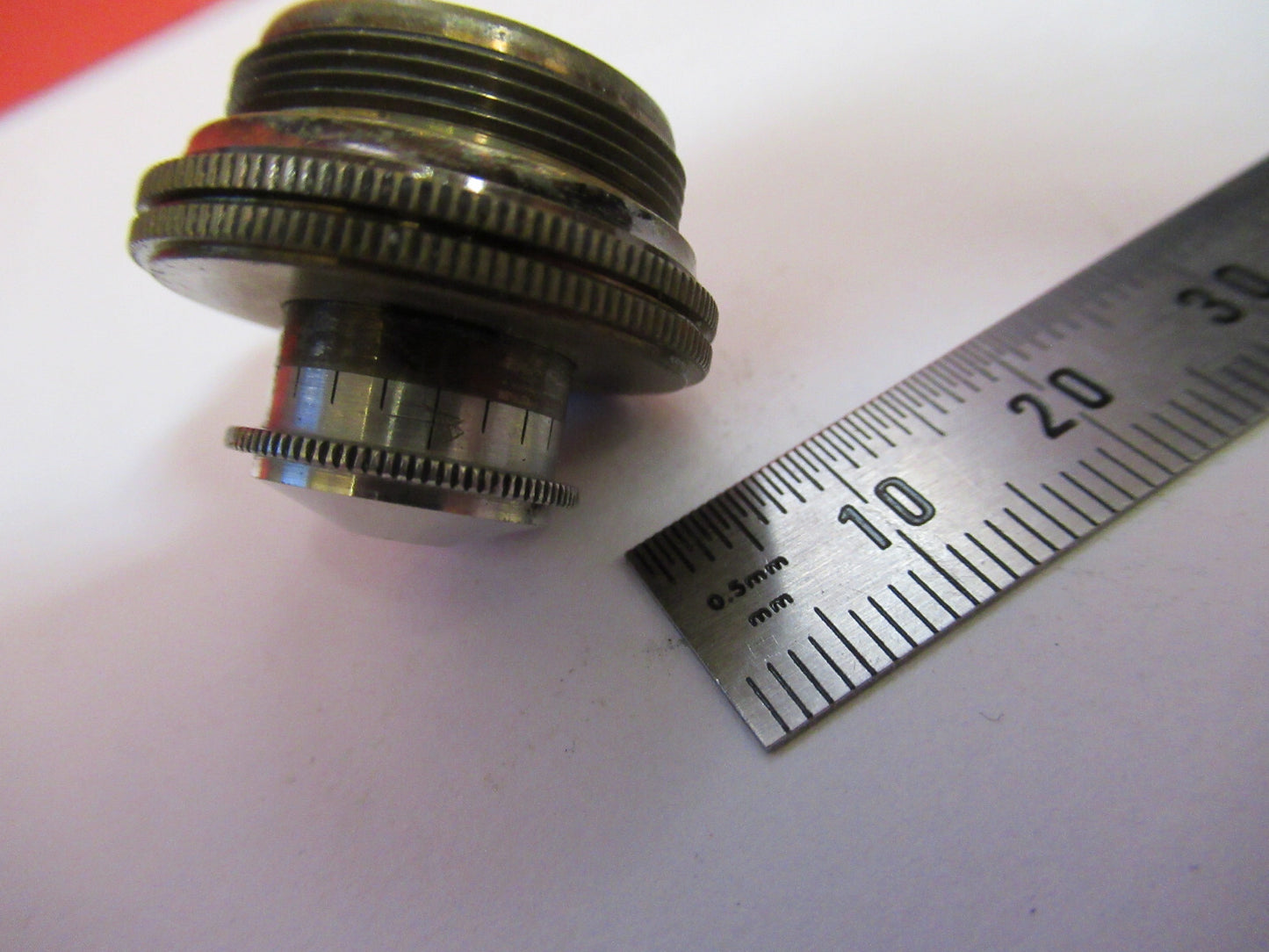 ANTIQUE BRASS BAUSCH LOMB MINI OBJECTIVE MICROSCOPE PART AS PICTURED Q2-59