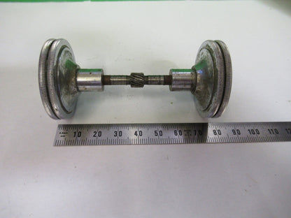 ANTIQUE SET OF KNOBS BRASS BAUSCH LOMB MICROSCOPE PART AS PICTURED U9-A-39