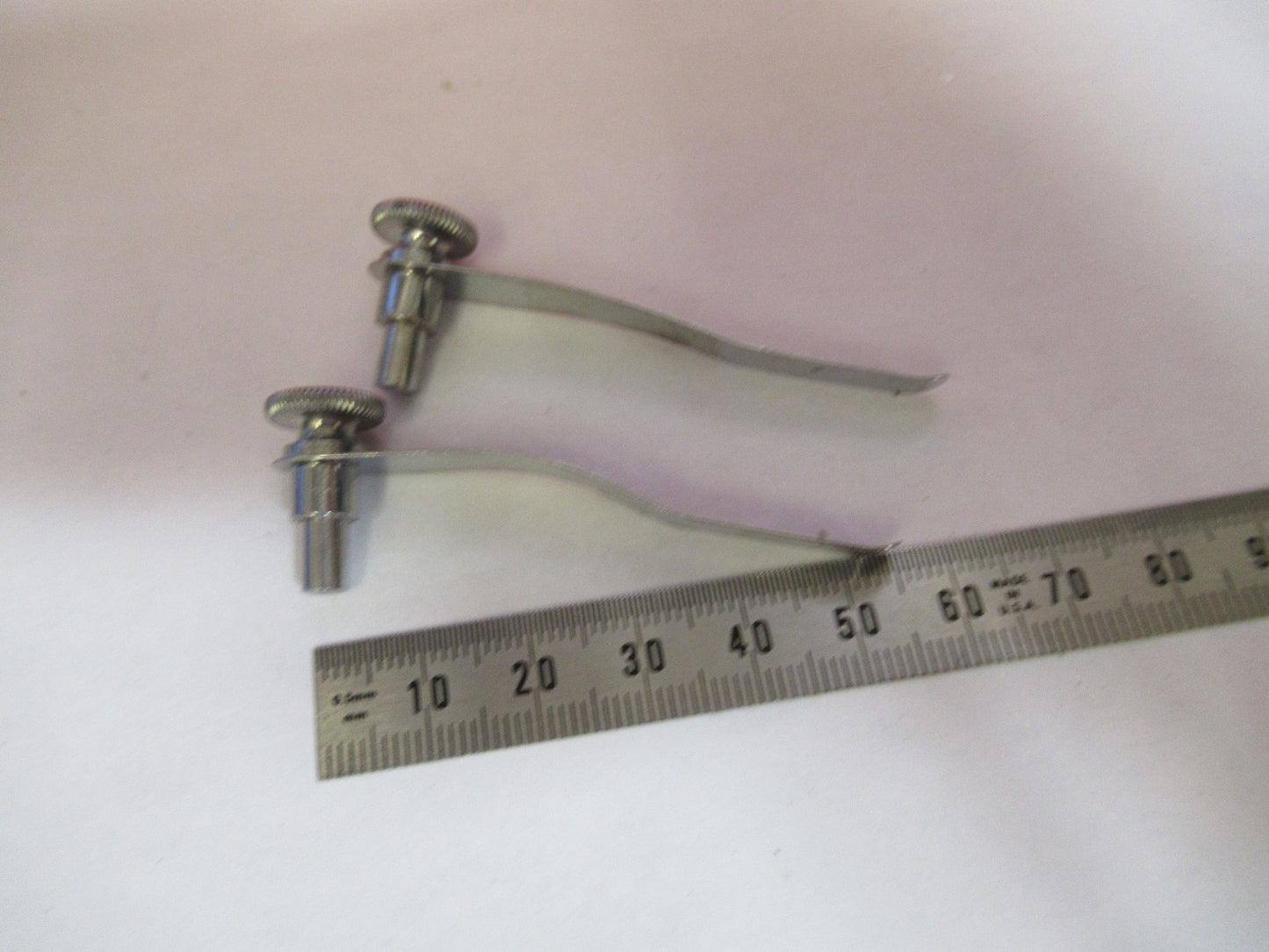 ANTIQUE SPENCER SET of CLIPS STAGE  MICROSCOPE PART AS PICTURED V7-A-22