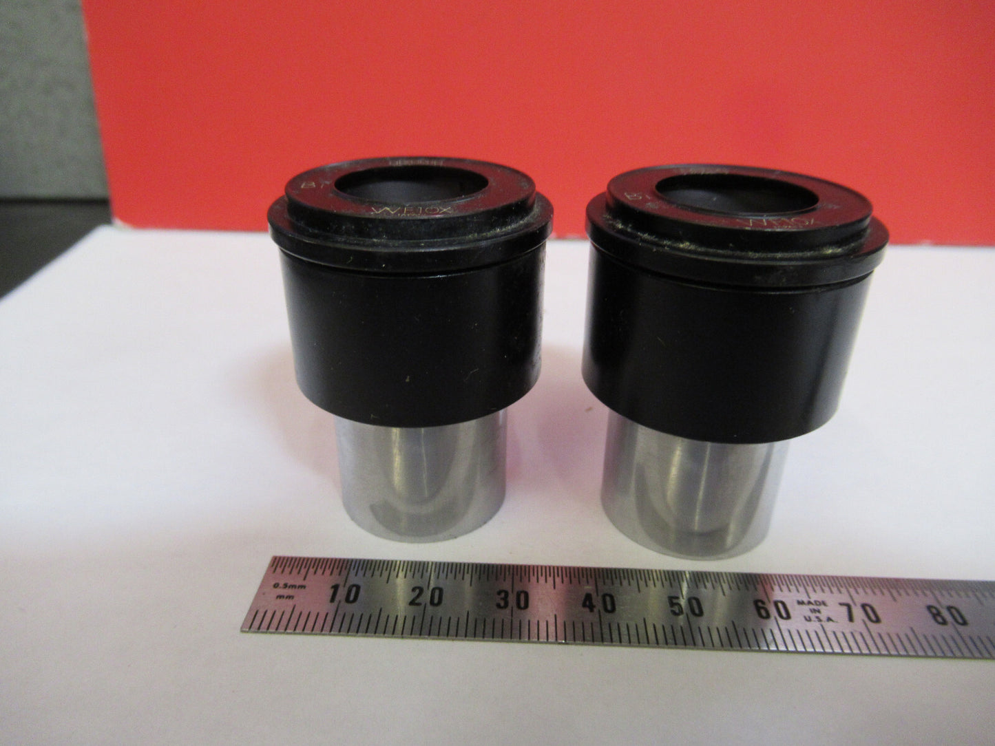 PAIR OLYMPUS JAPAN WF10X OCULAR EYEPIECE MICROSCOPE PART AS PICTURED T9-A-06