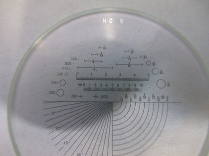 OPTICAL GLASS RETICLE No 5 PATTERN MICROSCOPE PART AS PICTURED U8-A-54