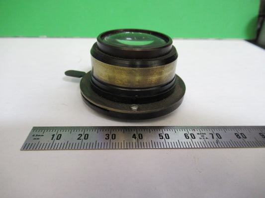 ANTIQUE BRASS BAUSCH LOMB CONDENSER + IRIS OPTICS  MICROSCOPE PART T8-B-41
