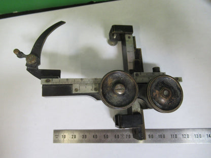 ANTIQUE  BAUSCH LOMB XY STAGE CLIPS MICROSCOPE PART AS PICTURED T4-A-44
