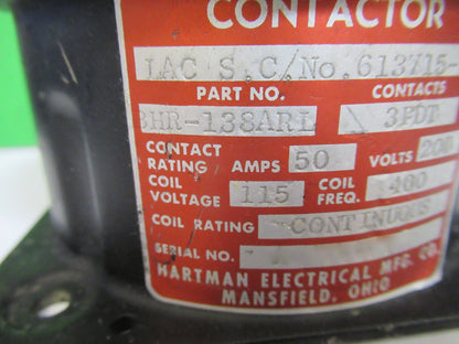 Hartman Electric Relay BHR138ARL Contactor Aircraft Part