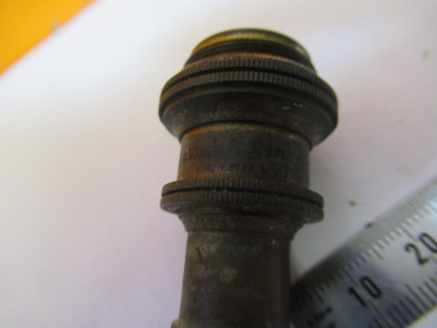ANTIQUE  BRASS BAUSCH LOMB OBJECTIVE 1/6 MICROSCOPE PART AS PICTURED S4-B-38