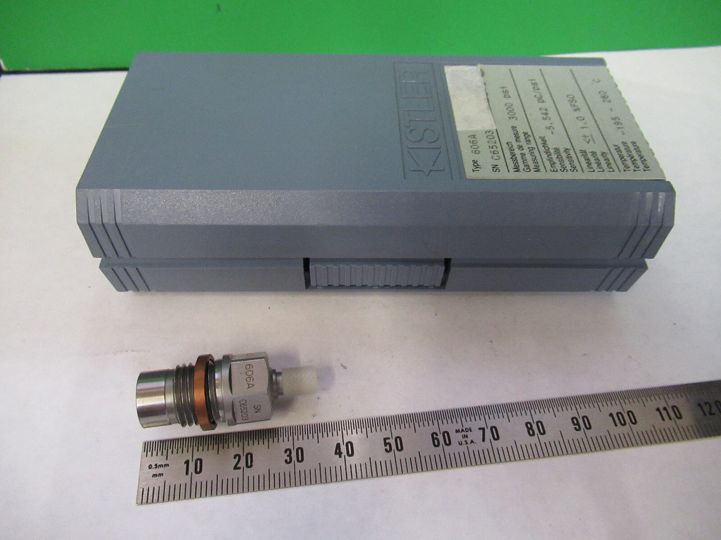 KISTLER QUARTZ 606A 3,000 psi SENSOR PRECISION PRESSURE AS PICTURED A2-FD-02
