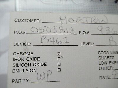 COLLECTABLE PHOTOMASK HOETRON ELECTRONIC COMPONENTS RARE AS PICTURED &F5-A-117