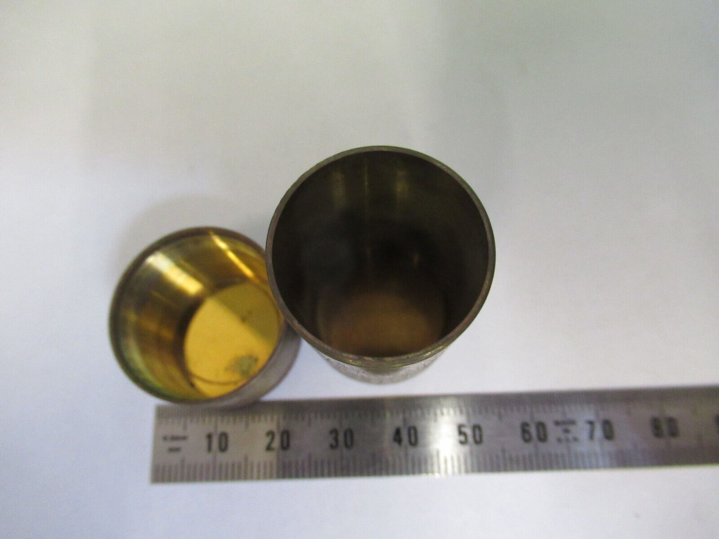 ANTIQUE BRASS EMPTY OBJECTIVE CAN BETZ MICROSCOPE PART AS PICTURED &R6-A-03