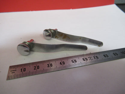 ANTIQUE SPENCER AO PAIR CLIPS SET OPTICS MICROSCOPE PART AS PICTURED  T7-A-07