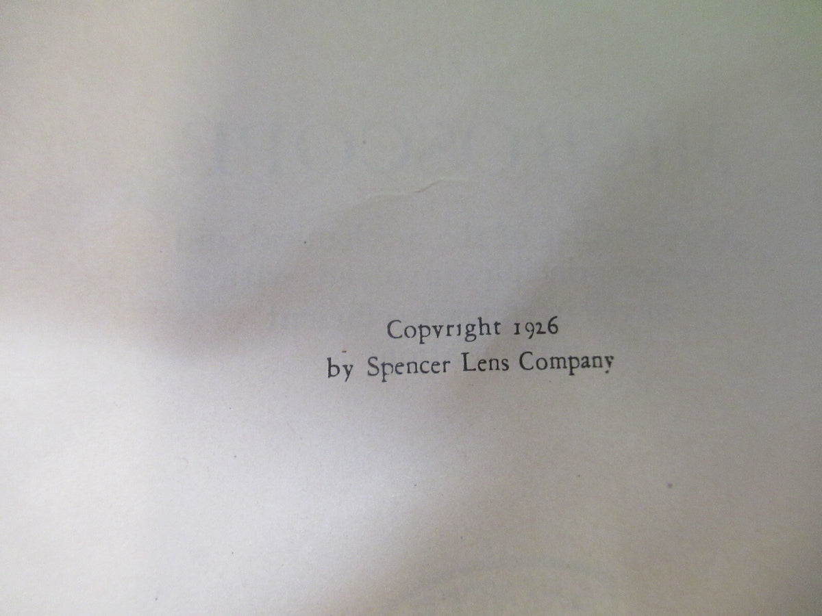 Spencer Lens Co. Manual 1926 Very Fragile Microscope Part