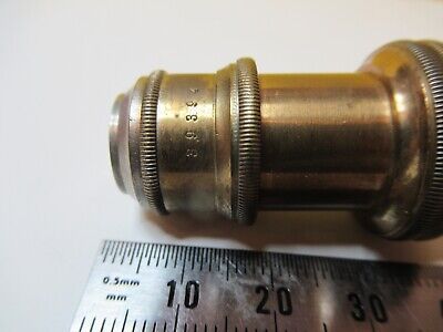 ANTIQUE BRASS OBJECTIVE ZEISS 39394 OPTICS MICROSCOPE as pictured &14-C-07