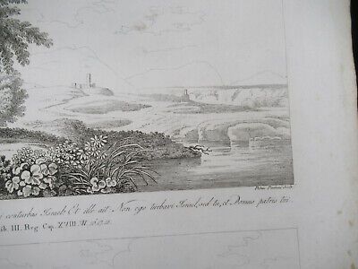 ANTIQUE ETCHING ITALIA ROME CIRCA 1810 GASPARD DUGHET PIETRO PARBONI AS PIC x