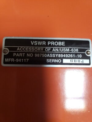 Mil Spec Bae Cobham Aircraft Test Antenna Vswr Probe AN/USM-638 Radar