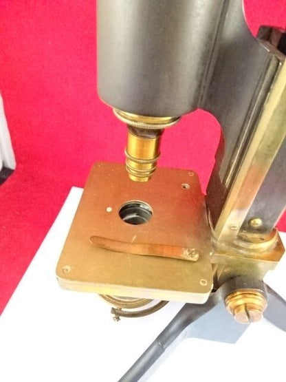 MICROSCOPE ANTIQUE BRASS JAMES PARKES BIRMINGHAM ENGLAND UK OPTICS AS IS #LOB