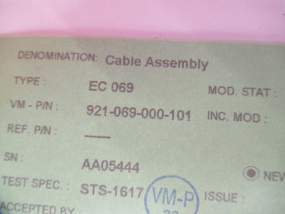 MEGGITT VIBRO-METER CABLE 921-069-000-101 HIGH TEMP SENSOR AS PICTURED Y5-A-32