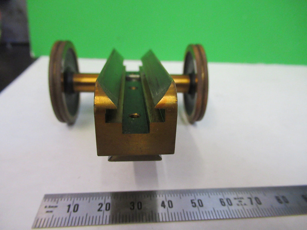 ANTIQUE BAUSCH LOMB MACRO STAGE KNOBS BRASS MICROSCOPE PART AS PICTURED S1-B-11