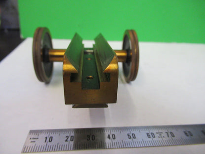 ANTIQUE BAUSCH LOMB MACRO STAGE KNOBS BRASS MICROSCOPE PART AS PICTURED S1-B-11