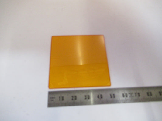 OPTICS ORANGE FILTER NICE GLASS MICROSCOPE PART OPTICAL AS PICTURED T1-A-16