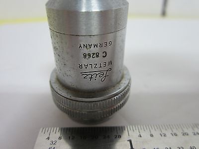 LEITZ WETZLAR GERMANY PL 8X OBJECTIVE MICROSCOPE OPTICS BIN#H1-11