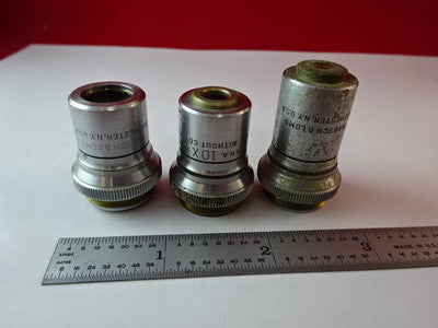 LOT 3 EA BAUSCH LOMB OBJECTIVES MICROSCOPE PART AS IS &2-A-24