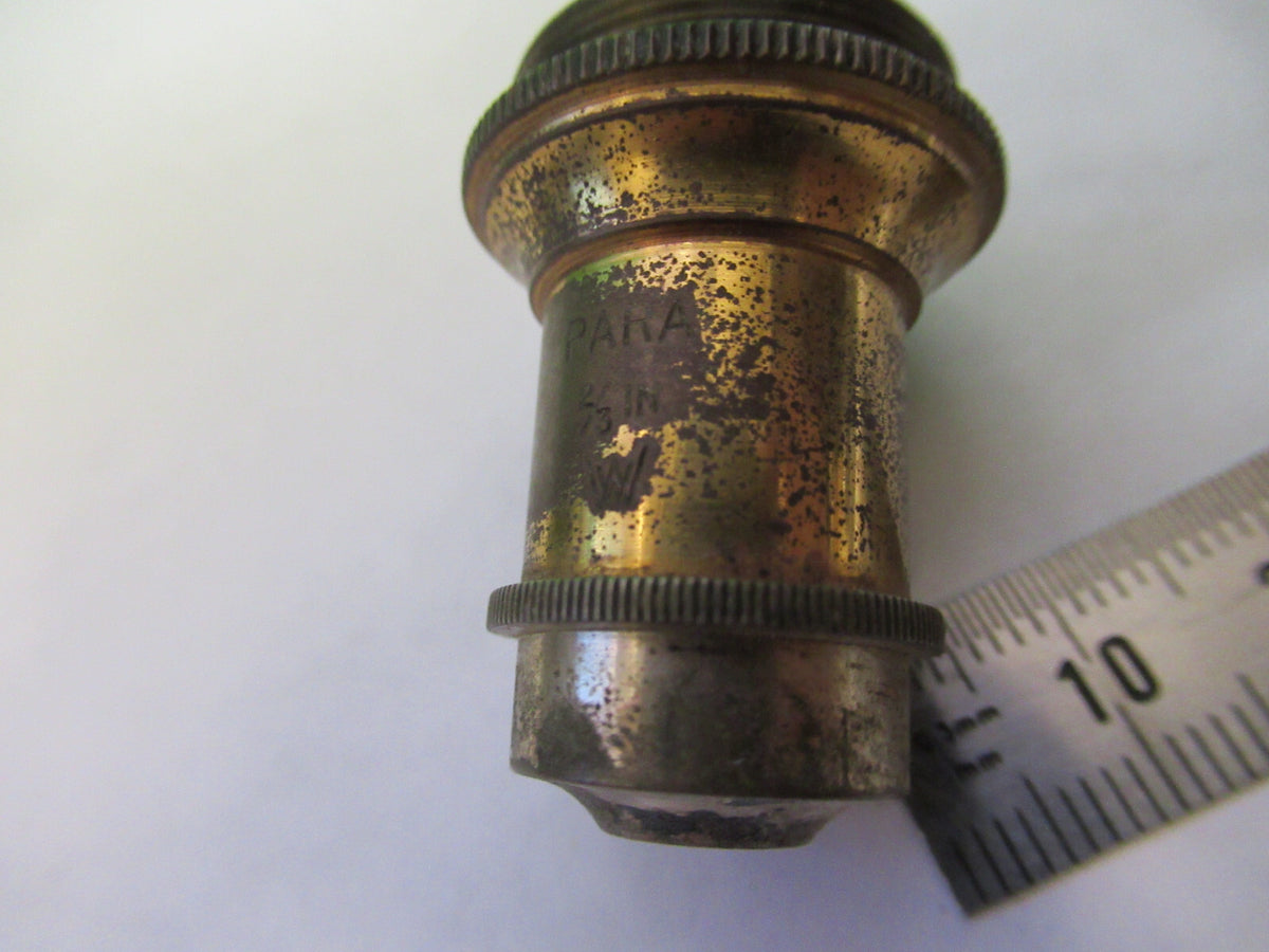 WATSON LONDON ANTIQUE BRASS OBJECTIVE MICROSCOPE PART OPTICS AS PICTURED X6-A-88