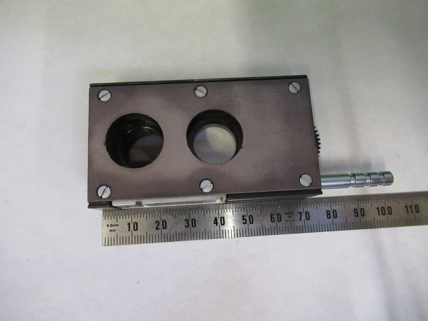 AUS JENA GERMANY POL SLIDE POLARIZER OPTICS MICROSCOPE PART AS PICTURED T2-A-06