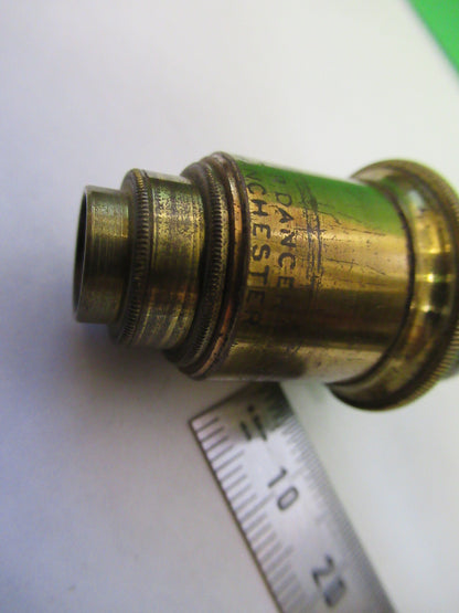 JP DANCER ANTIQUE BRASS OBJECTIVE MICROSCOPE PART AS PICTURED X6-A-94
