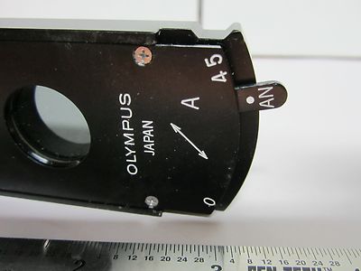 MICROSCOPE PART POLARIZER SLIDE OLYMPUS JAPAN NICE  POL OPTICS BIN#B1-R-16