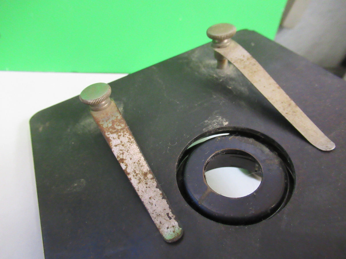 BAUSCH LOMB  STAGE TABLE ANTIQUE MICROSCOPE PART OPTICS AS PICTURED &F3-B-62