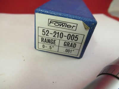 MICROMETER FOWLER 52-210-005 FOR POSITIONING AS PICTURED FT-2-110