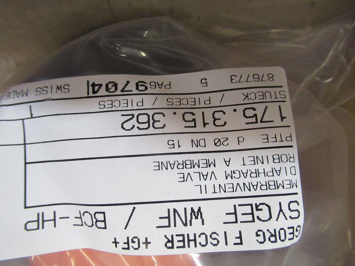 GEORG FISHER PVDF VALVE 175.315.362 MEMBRANE CHEMICAL GF+ AS PICTURED &S5-A-26