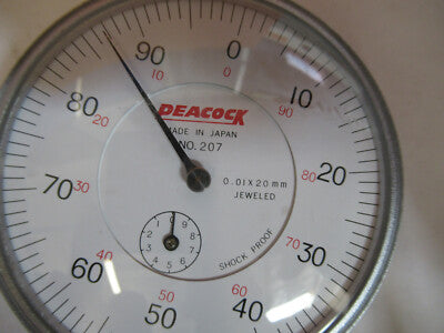 PEACOCK JAPAN MICROMETER NO. 207 PRECISION DIAL METROLOGY AS PICTURED &P2-A-85