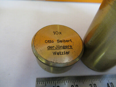 OTTO SEIBERT GERMANY EMPTY BRASS OBJECTIVE CAN 10X MICROSCOPE PART  &H1-B-09