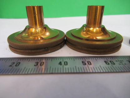 ANTIQUE SPENCER AO SET OF BRASS KNOBS MICROSCOPE PART AS PICTURED T5-A-67