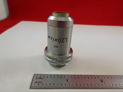 MICROSCOPE PART OBJECTIVE L20X LEITZ GERMANY OPTICS AS IS BIN#R2-C-05