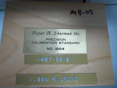 ROGER SHERMAN STANDARD PRECISION METROLOGY STEP 1.224 MICRONS OPTICS BIN#M8-05