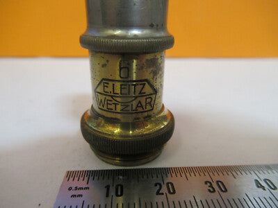 ANTIQUE ERNST LEITZ "6" BRASS OBJECTIVE MICROSCOPE PART AS PICTURED R7-A-57