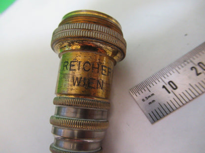 ANTIQUE BRASS REICHERT AUSTRIA OBJECTIVE MICROSCOPE PART AS PICTURED T6-A-38