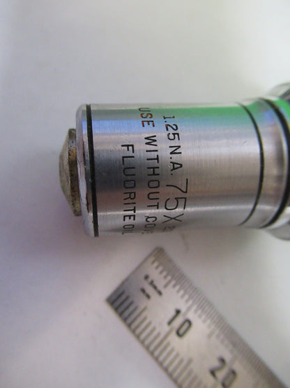BAUSCH LOMB 75X /215mm OBJECTIVE OPTICS MICROSCOPE PART AS PICTURED T8-B-44