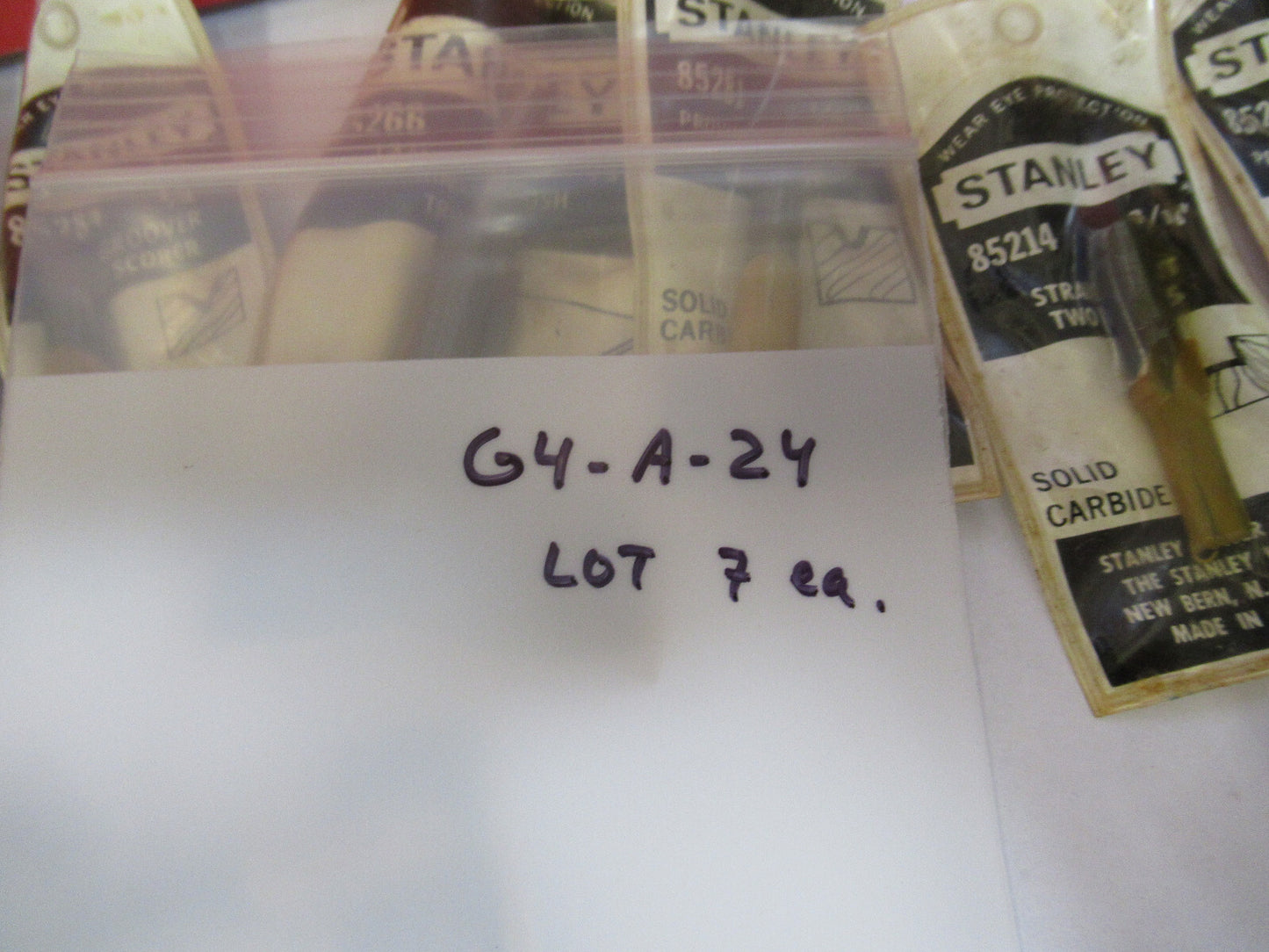 LOT 7 EA TOOLD STANLEY ROUTER WOOD ETC SOLID CARBIDE  AS PICTURED G4-A-24