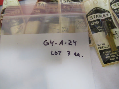 LOT 7 EA TOOLD STANLEY ROUTER WOOD ETC SOLID CARBIDE  AS PICTURED G4-A-24